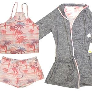 NWT Matching Palm Tree Tank, Shorts & Robe -XL